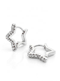 Star shimmer hoops silver