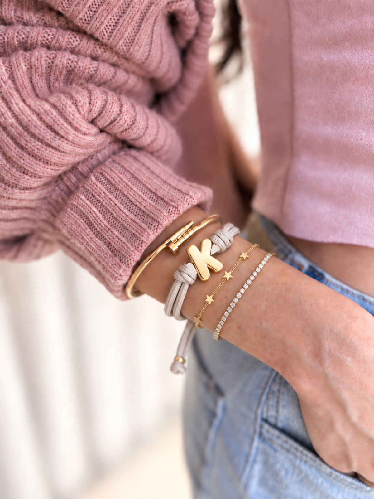 Knotty initial custom bracelet