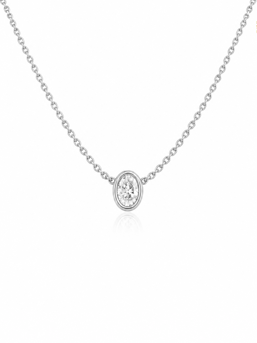 Gold v chain diamond pendantsilver