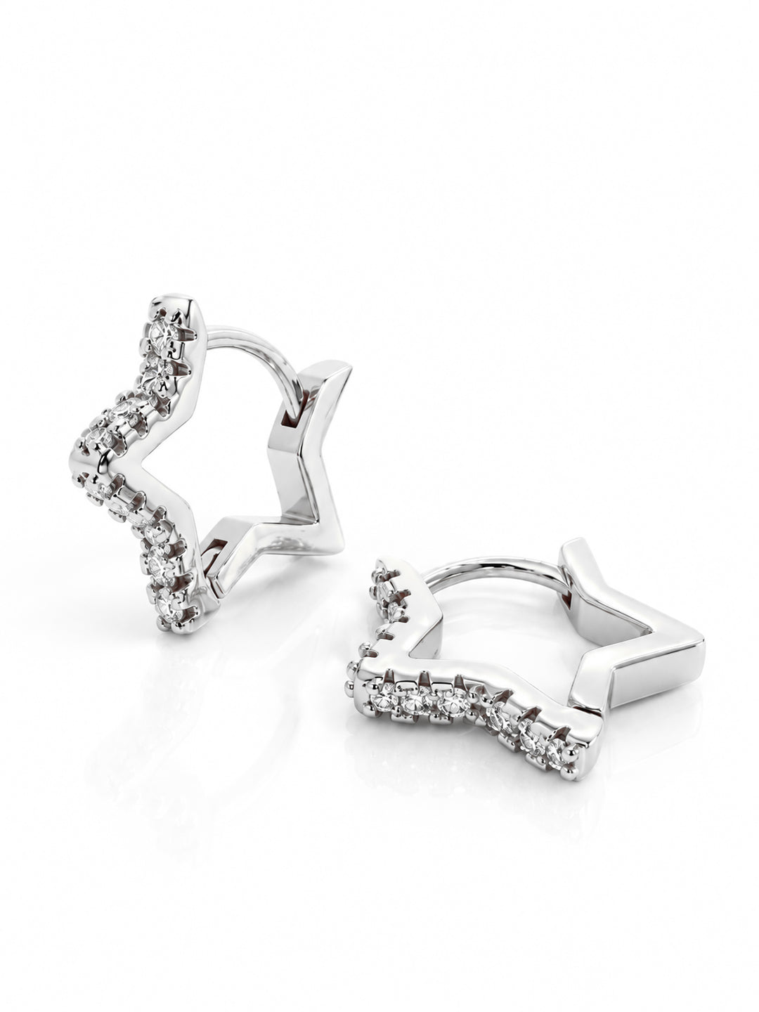 Star shimmer hoops silver