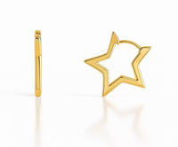 Gold star hoops