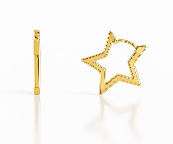 Gold star hoops
