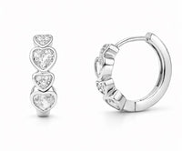 Diamond heart hoops