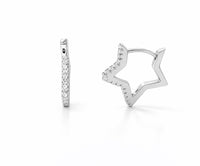 Star shimmer hoops silver