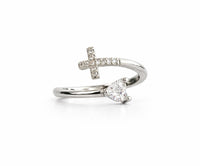 Cross heart silver
