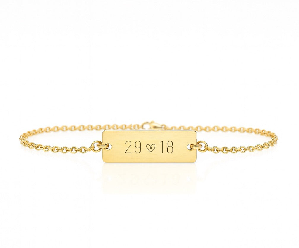 Rectangle tag pulsera
