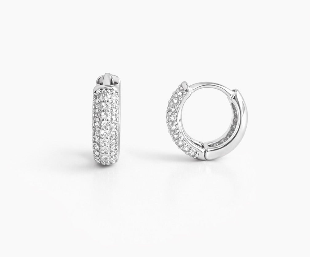 Mini hoops shimmer silver