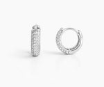 Abrir en la galería, Mini hoops shimmer silver
