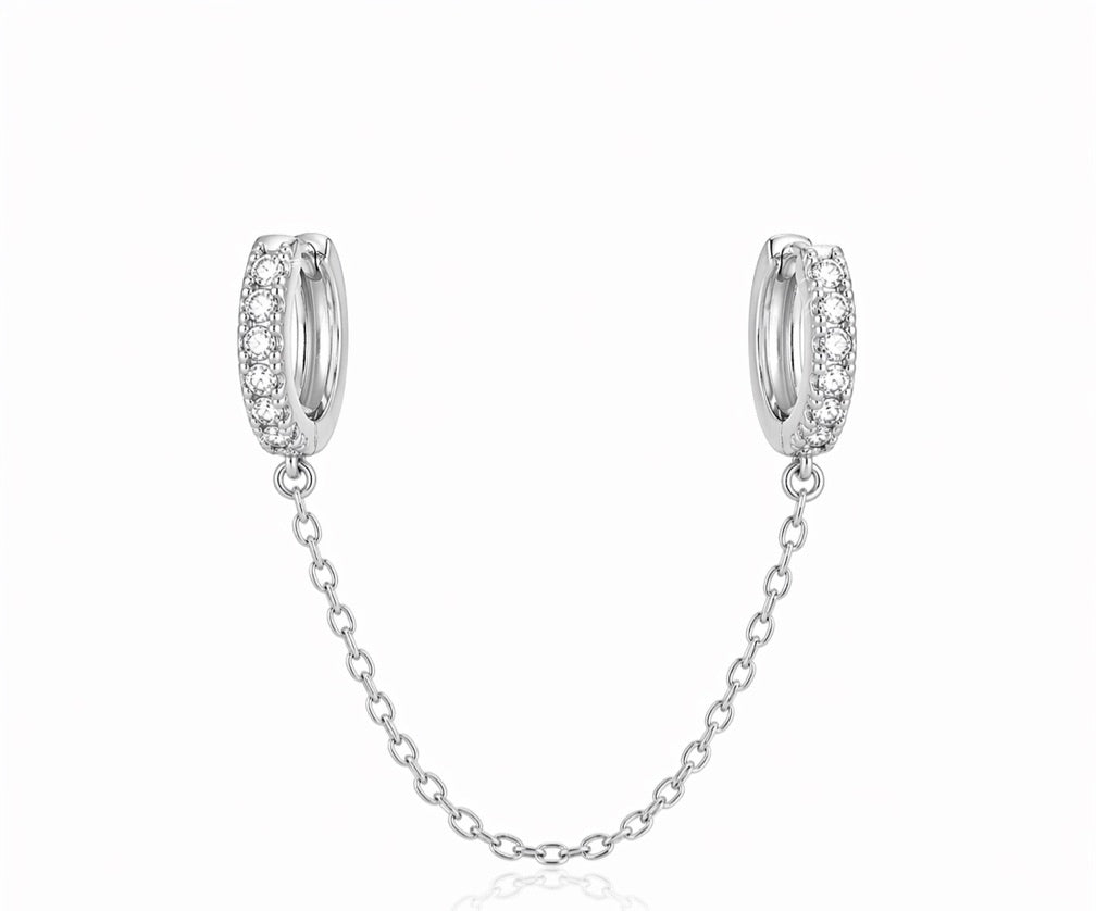 Double huggies shimmer silver
